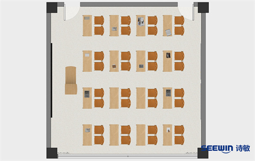 标准教室-宾利双人课桌平面图