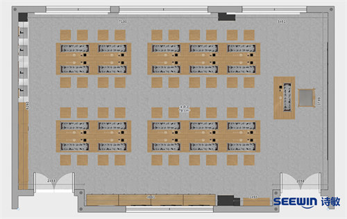 书法教室-云梦书法桌平面图