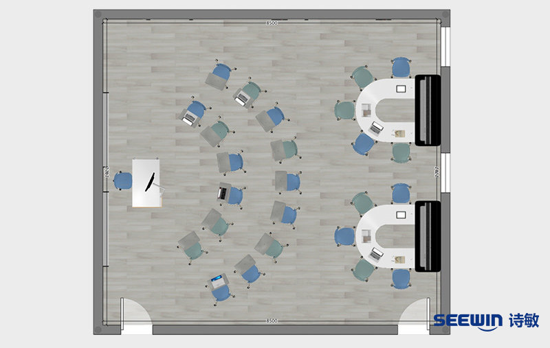 智慧教室-格物培训椅平面图
