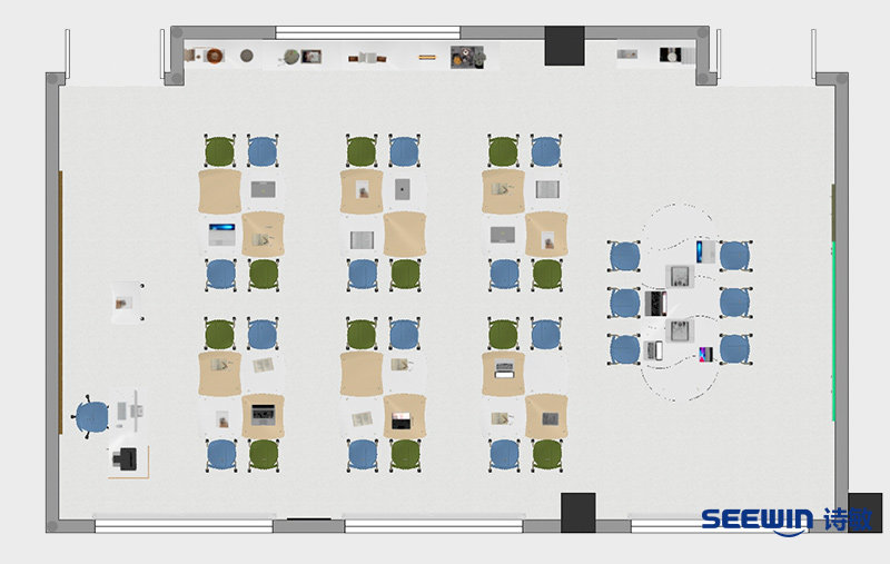 智慧教室-魔方组合桌平面图