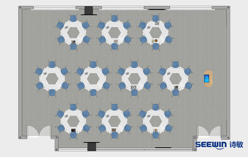 智慧教室-弗莱彻组合桌平面图